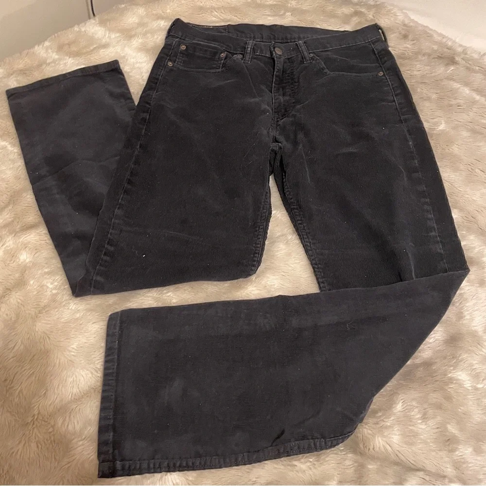 Levi’s Black Corduroy 514 W32 L32 Straight Leg white tab